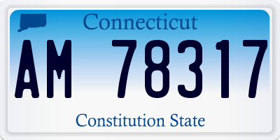 CT license plate AM78317