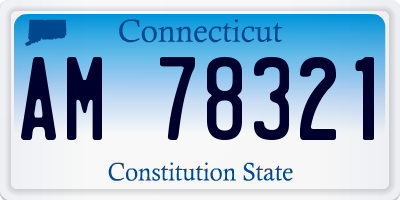 CT license plate AM78321