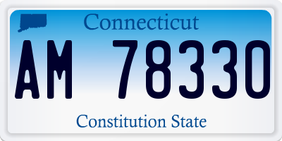 CT license plate AM78330