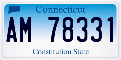 CT license plate AM78331