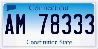 CT license plate AM78333