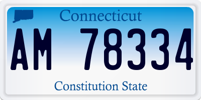 CT license plate AM78334