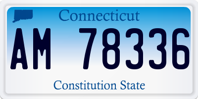 CT license plate AM78336