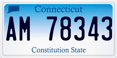 CT license plate AM78343