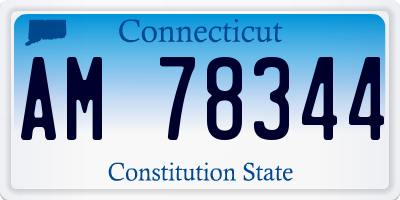 CT license plate AM78344