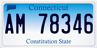 CT license plate AM78346