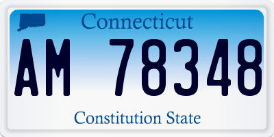 CT license plate AM78348