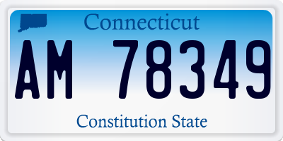 CT license plate AM78349