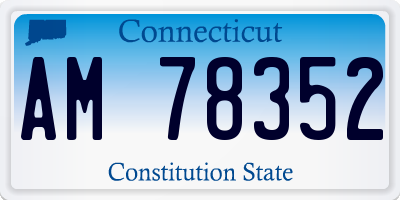CT license plate AM78352