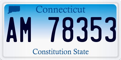 CT license plate AM78353