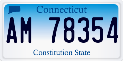 CT license plate AM78354