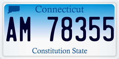 CT license plate AM78355