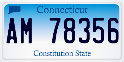 CT license plate AM78356