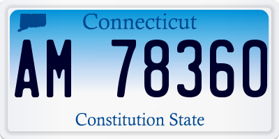 CT license plate AM78360