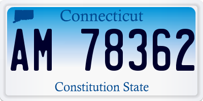 CT license plate AM78362