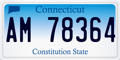 CT license plate AM78364