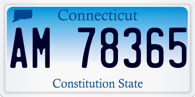 CT license plate AM78365