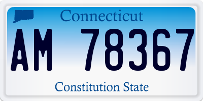 CT license plate AM78367
