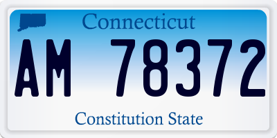 CT license plate AM78372