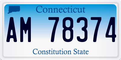 CT license plate AM78374
