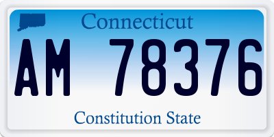CT license plate AM78376