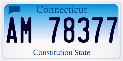 CT license plate AM78377