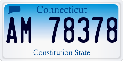 CT license plate AM78378