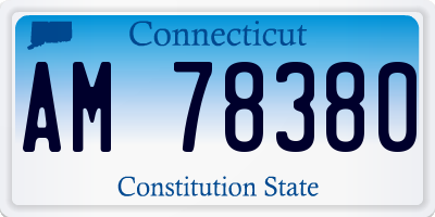 CT license plate AM78380