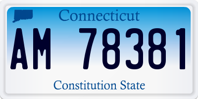 CT license plate AM78381