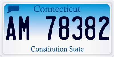 CT license plate AM78382