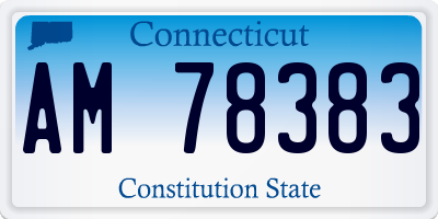 CT license plate AM78383