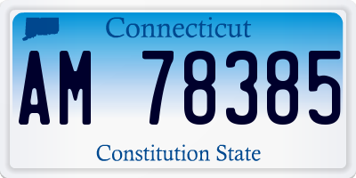 CT license plate AM78385