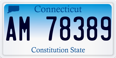 CT license plate AM78389