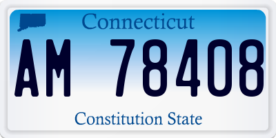 CT license plate AM78408