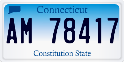 CT license plate AM78417