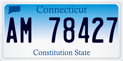 CT license plate AM78427