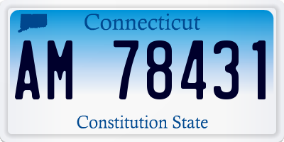 CT license plate AM78431