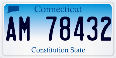 CT license plate AM78432