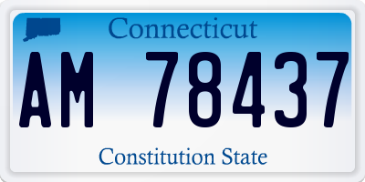 CT license plate AM78437