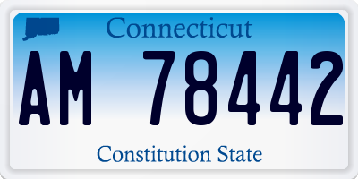 CT license plate AM78442