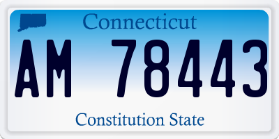 CT license plate AM78443