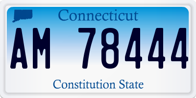 CT license plate AM78444