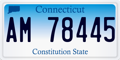 CT license plate AM78445