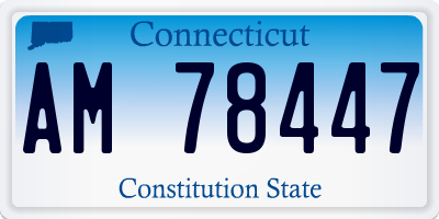 CT license plate AM78447