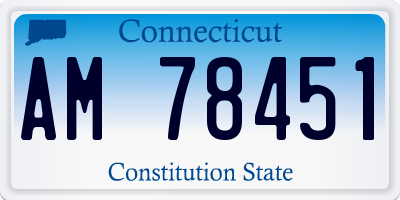 CT license plate AM78451