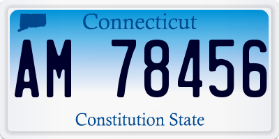 CT license plate AM78456