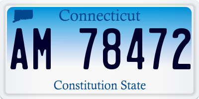 CT license plate AM78472