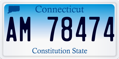 CT license plate AM78474