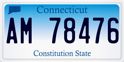 CT license plate AM78476