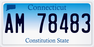 CT license plate AM78483